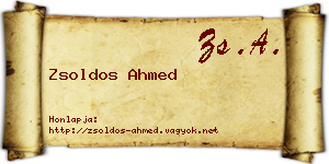 Zsoldos Ahmed névjegykártya